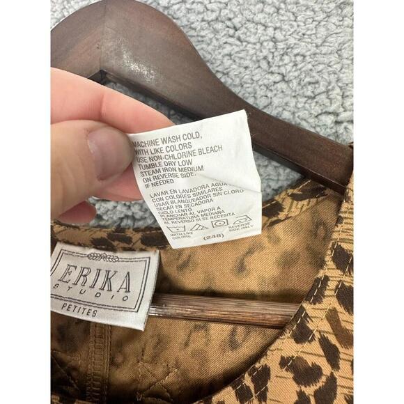 Erika Studio Leopard Print Shift Dress Womens PS  Animal Print Retro VTG 90S‎ - Picture 4 of 6